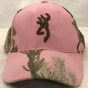Browning Logo on Women's Adjustable Pink Camo Ball Cap